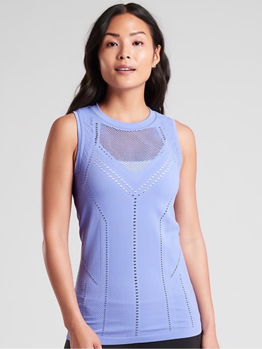 Athleta Lavender Mesh-Panel Performance Tank